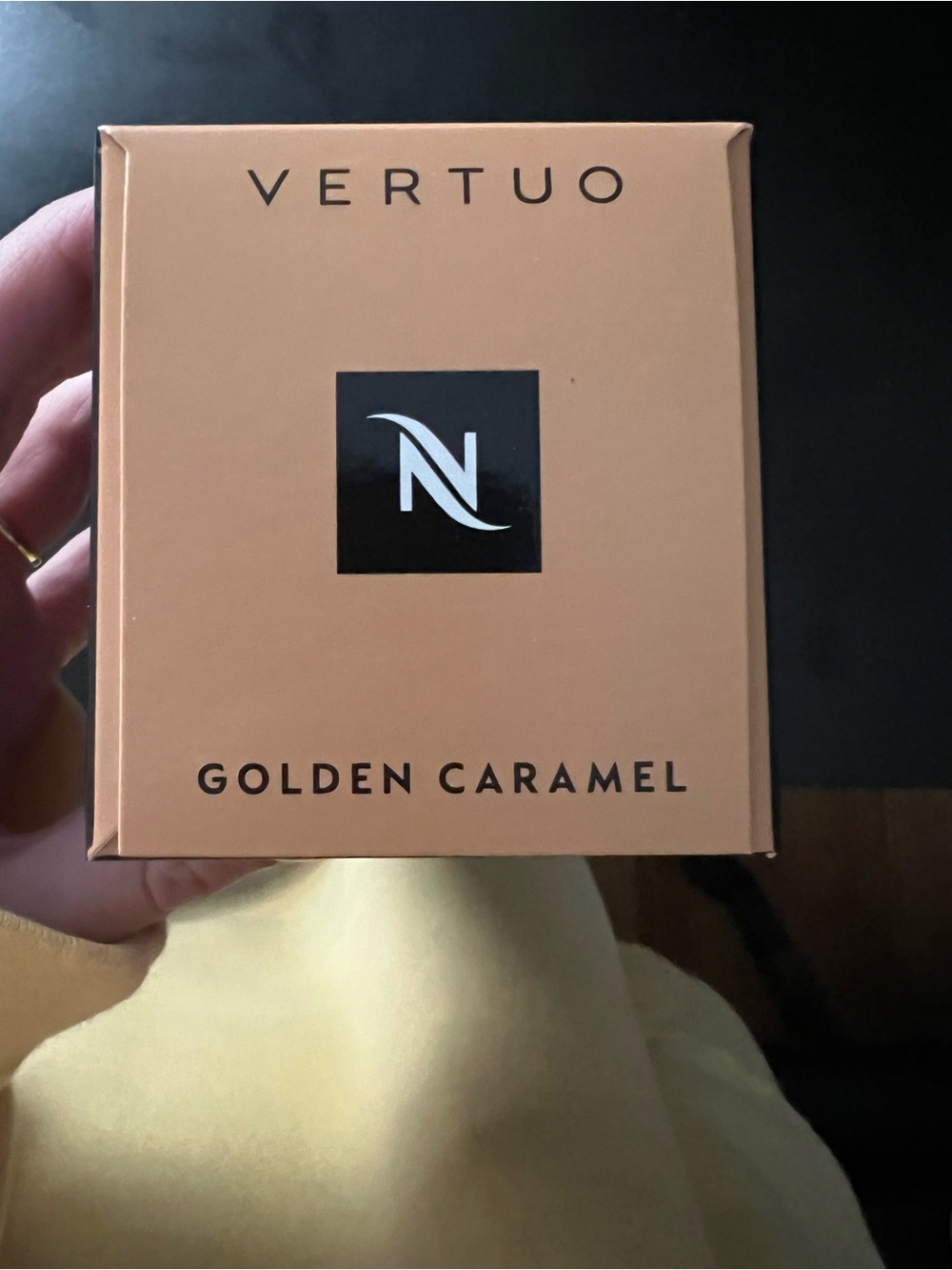 Nespresso Vertuo Golden Caramel Coffee Capsules - Light Gold Box